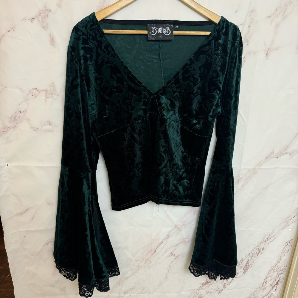 Killstar Aetheling Unicorn Velvet 70’s Top - B43